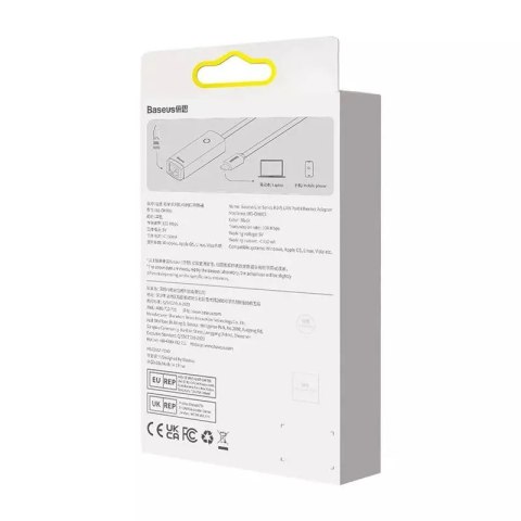 Baseus Adapter sieciowy Baseus Lite Series USB-C do RJ45, 100Mbps (czarny) Baseus Adapter sieciowy Baseus Lite Series USB-C do RJ45, 100Mbps (czarny)