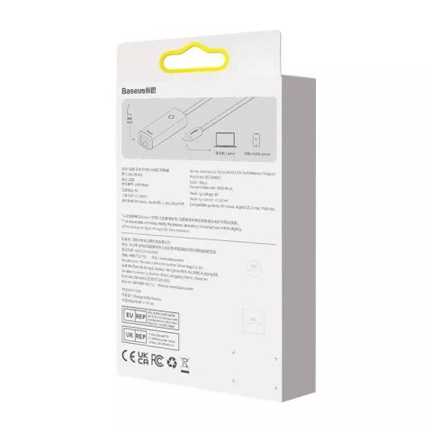 Baseus Adapter sieciowy Baseus Lite Series USB-C do RJ45 (czarny) Baseus Adapter sieciowy Baseus Lite Series USB-C do RJ45 (czarny)