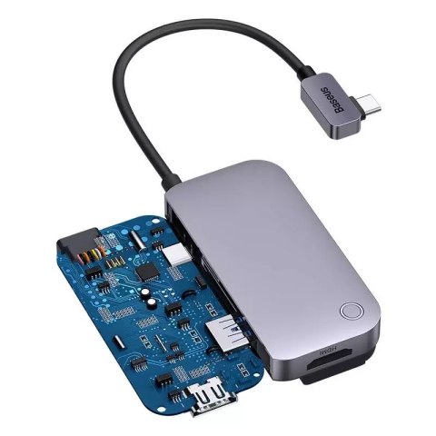 Baseus Hub 4w1 Baseus PadJoy Series USB-C do USB 3.0 + HDMI + USB-C PD + jack 3.5mm (Szary) Baseus Hub 4w1 Baseus PadJoy Series USB-C do USB 3.0 + HDMI + USB-C PD + jack 3.5mm (Szary)