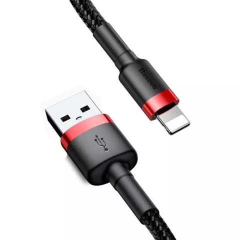 Baseus Kabel Lightning USB Baseus Cafule 2A 3m (czarno-czerwony) Baseus Kabel Lightning USB Baseus Cafule 2A 3m (czarno-czerwony)