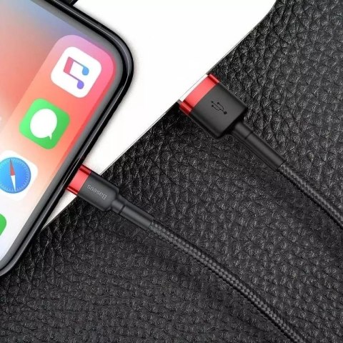 Baseus Kabel Lightning USB Baseus Cafule 2A 3m (czarno-czerwony) Baseus Kabel Lightning USB Baseus Cafule 2A 3m (czarno-czerwony)