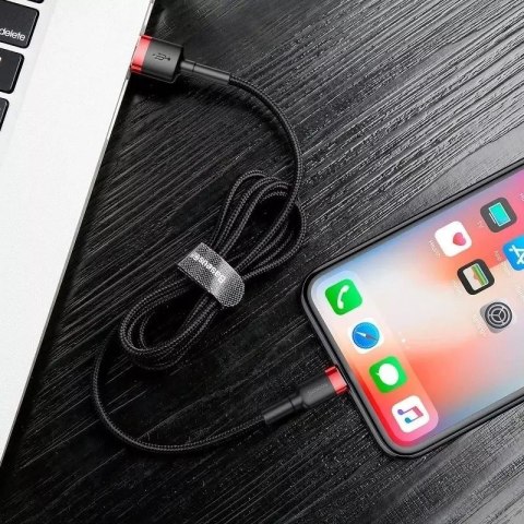 Baseus Kabel Lightning USB Baseus Cafule 2A 3m (czarno-czerwony) Baseus Kabel Lightning USB Baseus Cafule 2A 3m (czarno-czerwony)