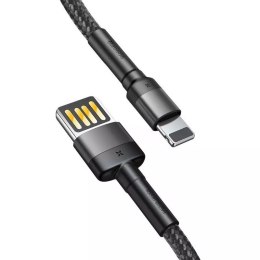 Baseus Kabel Lightning USB (dwustronny) Baseus Cafule 2,4A 1m (szaro-czarny)
