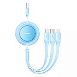 Baseus Kabel USB 3w1 Baseus Bright Mirror 2, micro USB / Lightning / USB-C, płaski, 3.5A, 1.1m (błękitny)