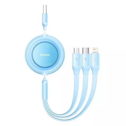 Baseus Kabel USB 3w1 Baseus Bright Mirror 2, micro USB / Lightning / USB-C, płaski, 3.5A, 1.1m (błękitny) Baseus Kabel USB 3w1 Baseus Bright Mirror 2, micro USB / Lightning / USB-C, płaski, 3.5A, 1.1m (błękitny)