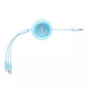 Baseus Kabel USB 3w1 Baseus Bright Mirror 2, micro USB / Lightning / USB-C, płaski, 3.5A, 1.1m (błękitny)