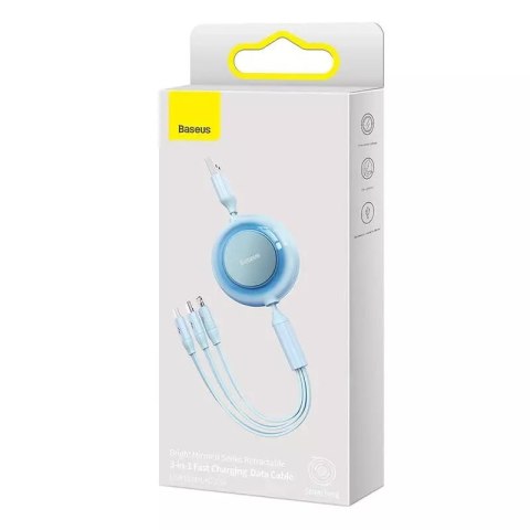 Baseus Kabel USB 3w1 Baseus Bright Mirror 2, micro USB / Lightning / USB-C, płaski, 3.5A, 1.1m (błękitny) Baseus Kabel USB 3w1 Baseus Bright Mirror 2, micro USB / Lightning / USB-C, płaski, 3.5A, 1.1m (błękitny)