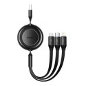 Baseus Kabel USB 3w1 Baseus Bright Mirror 2, micro USB / Lightning / USB-C, płaski, 3.5A, 1.1m (czarny)