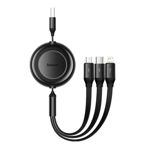 Baseus Kabel USB 3w1 Baseus Bright Mirror 2, micro USB / Lightning / USB-C, płaski, 3.5A, 1.1m (czarny) Baseus Kabel USB 3w1 Baseus Bright Mirror 2, micro USB / Lightning / USB-C, płaski, 3.5A, 1.1m (czarny)
