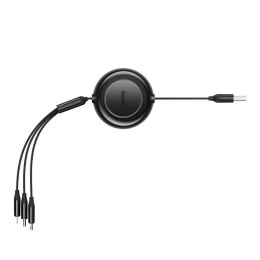 Baseus Kabel USB 3w1 Baseus Bright Mirror 2, micro USB / Lightning / USB-C, płaski, 3.5A, 1.1m (czarny)