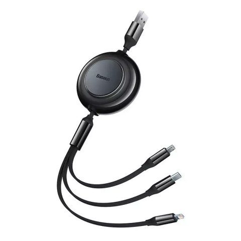 Baseus Kabel USB 3w1 Baseus Bright Mirror 2, micro USB / Lightning / USB-C, płaski, 3.5A, 1.1m (czarny) Baseus Kabel USB 3w1 Baseus Bright Mirror 2, micro USB / Lightning / USB-C, płaski, 3.5A, 1.1m (czarny)