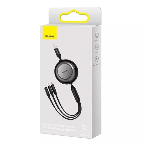 Baseus Kabel USB 3w1 Baseus Bright Mirror 2, micro USB / Lightning / USB-C, płaski, 3.5A, 1.1m (czarny) Baseus Kabel USB 3w1 Baseus Bright Mirror 2, micro USB / Lightning / USB-C, płaski, 3.5A, 1.1m (czarny)