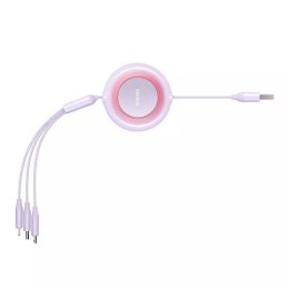 Baseus Kabel USB 3w1 Baseus Bright Mirror 2, micro USB / Lightning / USB-C, płaski, 3.5A, 1.1m (fioletowy)