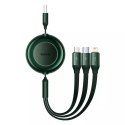 Baseus Kabel USB 3w1 Baseus Bright Mirror 2, micro USB / Lightning / USB-C, płaski, 3.5A, 1.1m (zielony)