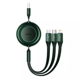 Baseus Kabel USB 3w1 Baseus Bright Mirror 2, micro USB / Lightning / USB-C, płaski, 3.5A, 1.1m (zielony)