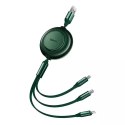 Baseus Kabel USB 3w1 Baseus Bright Mirror 2, micro USB / Lightning / USB-C, płaski, 3.5A, 1.1m (zielony)
