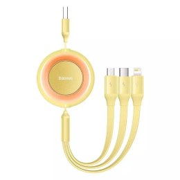 Baseus Kabel USB 3w1 Baseus Bright Mirror 2, micro USB / Lightning / USB-C, płaski, 3.5A, 1.1m (żółty)