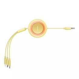 Baseus Kabel USB 3w1 Baseus Bright Mirror 2, micro USB / Lightning / USB-C, płaski, 3.5A, 1.1m (żółty)