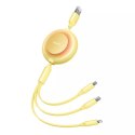 Baseus Kabel USB 3w1 Baseus Bright Mirror 2, micro USB / Lightning / USB-C, płaski, 3.5A, 1.1m (żółty)