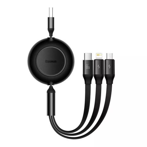 Baseus Kabel USB 3w1 Baseus Bright Mirror 3, micro USB / Lightning / USB-C, 66W / 2A, 1.1m (czarny) Baseus Kabel USB 3w1 Baseus Bright Mirror 3, micro USB / Lightning / USB-C, 66W / 2A, 1.1m (czarny)