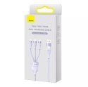 Baseus Kabel USB 3w1 Baseus Flash Series 2, USB-C + micro USB + Lightning, 100W, 1.2m (fioletowy)