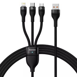 Baseus Kabel USB 3w1 Baseus Flash Series, USB-C + micro USB + Lightning, 100W, 1.2m (czarny)