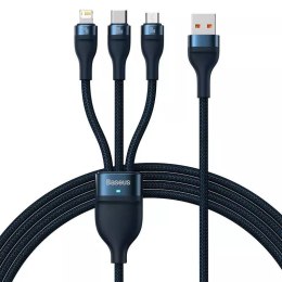 Baseus Kabel USB 3w1 Baseus Flash Series, USB-C + micro USB + Lightning, 100W, 1.2m (niebieski)