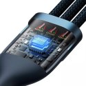 Baseus Kabel USB 3w1 Baseus Flash Series, USB-C + micro USB + Lightning, 100W, 1.2m (niebieski)