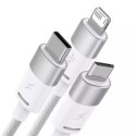 Baseus Kabel USB 3w1 Baseus StarSpeed, USB-C + micro USB + Lightning, 3,5A, 1.2m (biały)