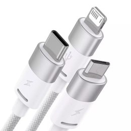 Baseus Kabel USB 3w1 Baseus StarSpeed, USB-C + micro USB + Lightning, 3,5A, 1.2m (biały)