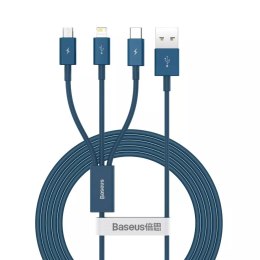 Baseus Kabel USB 3w1 Baseus Superior Series, USB do micro USB / USB-C / Lightning, 3.5A, 1.2m (niebieski)