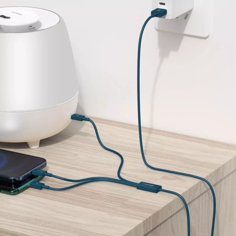 Baseus Kabel USB 3w1 Baseus Superior Series, USB do micro USB / USB-C / Lightning, 3.5A, 1.2m (niebieski) Baseus Kabel USB 3w1 Baseus Superior Series, USB do micro USB / USB-C / Lightning, 3.5A, 1.2m (niebieski)