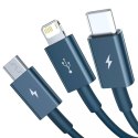 Baseus Kabel USB 3w1 Baseus Superior Series, USB do micro USB / USB-C / Lightning, 3.5A, 1.2m (niebieski)