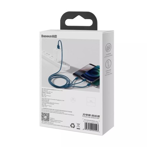 Baseus Kabel USB 3w1 Baseus Superior Series, USB do micro USB / USB-C / Lightning, 3.5A, 1.2m (niebieski) Baseus Kabel USB 3w1 Baseus Superior Series, USB do micro USB / USB-C / Lightning, 3.5A, 1.2m (niebieski)