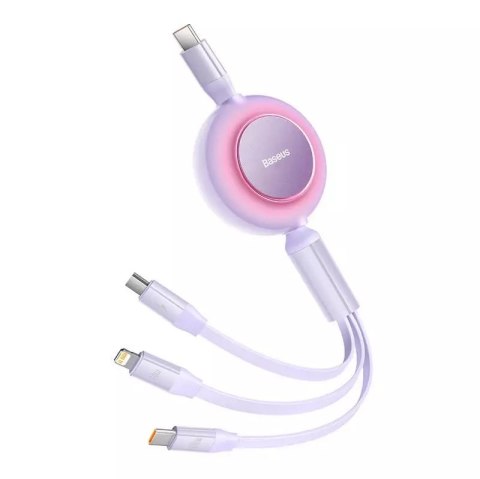 Baseus Kabel USB-C 3w1 Baseus Bright Mirror 4, micro USB / Lightning / USB-C, 100W / 3.5A, 1.1m (fioletowy) Baseus Kabel USB-C 3w1 Baseus Bright Mirror 4, micro USB / Lightning / USB-C, 100W / 3.5A, 1.1m (fioletowy)