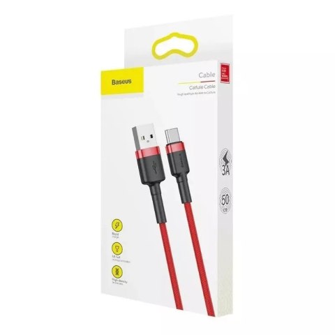 Baseus Kabel USB do USB-C Baseus Cafule 3A 0.5m (czerwony) Baseus Kabel USB do USB-C Baseus Cafule 3A 0.5m (czerwony)