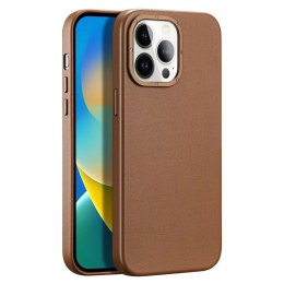 Dux Ducis Etui Dux Ducis Grit skórzane do iPhone 14 Pro Max elegancki pokrowiec ze sztucznej skóry (kompatybilne z MagSafe) brązowy
