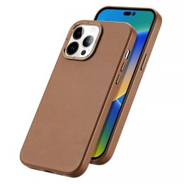 Dux Ducis Etui Dux Ducis Grit skórzane do iPhone 14 Pro Max elegancki pokrowiec ze sztucznej skóry (kompatybilne z MagSafe) brązowy