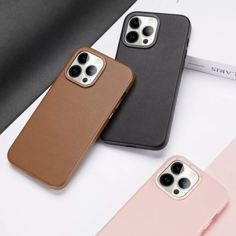 Dux Ducis Etui Dux Ducis Grit skórzane do iPhone 14 Pro Max elegancki pokrowiec ze sztucznej skóry (kompatybilne z MagSafe) brązowy Dux Ducis Etui Dux Ducis Grit skórzane do iPhone 14 Pro Max elegancki pokrowiec ze sztucznej skóry (kompatybilne z MagSafe) brązowy