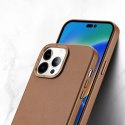 Dux Ducis Etui Dux Ducis Grit skórzane do iPhone 14 Pro Max elegancki pokrowiec ze sztucznej skóry (kompatybilne z MagSafe) brązowy