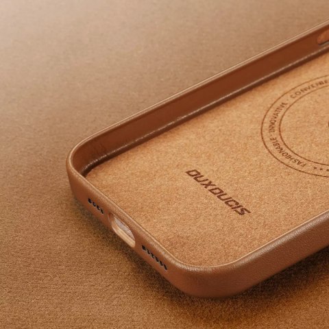 Dux Ducis Etui Dux Ducis Grit skórzane do iPhone 14 Pro Max elegancki pokrowiec ze sztucznej skóry (kompatybilne z MagSafe) brązowy Dux Ducis Etui Dux Ducis Grit skórzane do iPhone 14 Pro Max elegancki pokrowiec ze sztucznej skóry (kompatybilne z MagSafe) brązowy