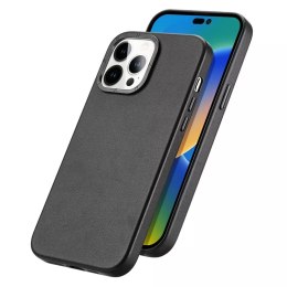 Dux Ducis Etui Dux Ducis Grit skórzane do iPhone 14 Pro Max elegancki pokrowiec ze sztucznej skóry (kompatybilne z MagSafe) czarny
