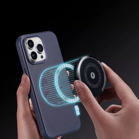 Dux Ducis Etui Dux Ducis Naples do iPhone 14 Pro Max magnetyczny skórzany pokrowiec MagSafe niebieskie Dux Ducis Etui Dux Ducis Naples do iPhone 14 Pro Max magnetyczny skórzany pokrowiec MagSafe niebieskie