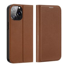Dux Ducis Etui Dux Ducis Skin X2 do iPhone 14 Pro Max pokrowiec z magnetyczną klapką brązowy