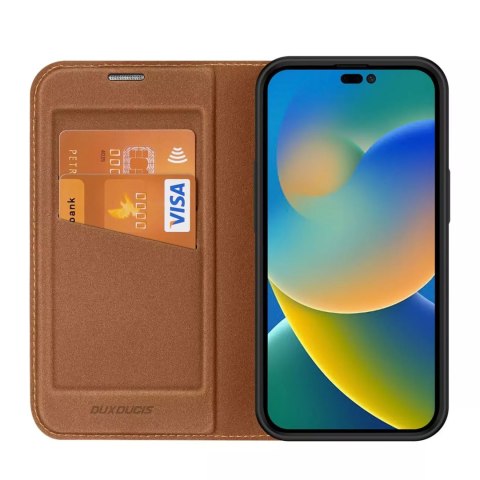 Dux Ducis Etui Dux Ducis Skin X2 do iPhone 14 Pro Max pokrowiec z magnetyczną klapką brązowy Dux Ducis Etui Dux Ducis Skin X2 do iPhone 14 Pro Max pokrowiec z magnetyczną klapką brązowy