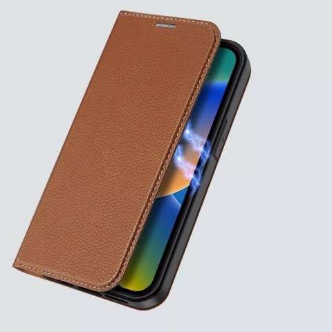 Dux Ducis Etui Dux Ducis Skin X2 do iPhone 14 Pro Max pokrowiec z magnetyczną klapką brązowy Dux Ducis Etui Dux Ducis Skin X2 do iPhone 14 Pro Max pokrowiec z magnetyczną klapką brązowy