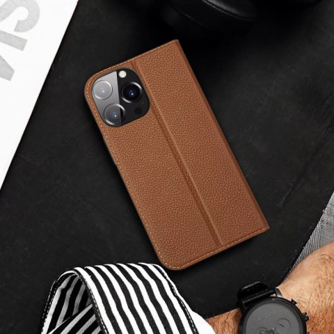 Dux Ducis Etui Dux Ducis Skin X2 do iPhone 14 Pro Max pokrowiec z magnetyczną klapką brązowy Dux Ducis Etui Dux Ducis Skin X2 do iPhone 14 Pro Max pokrowiec z magnetyczną klapką brązowy