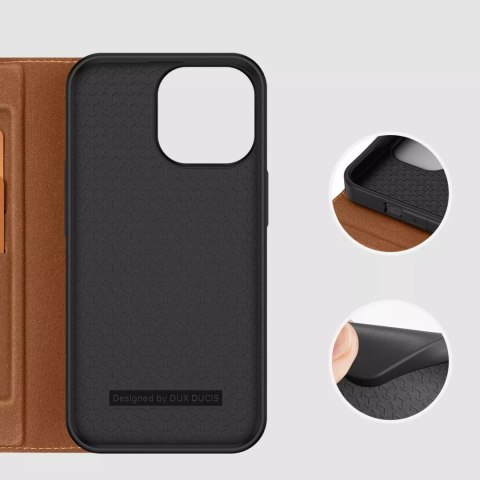 Dux Ducis Etui Dux Ducis Skin X2 do iPhone 14 Pro Max pokrowiec z magnetyczną klapką brązowy Dux Ducis Etui Dux Ducis Skin X2 do iPhone 14 Pro Max pokrowiec z magnetyczną klapką brązowy