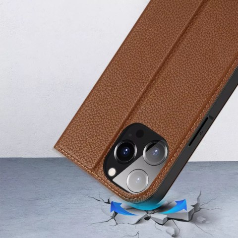 Dux Ducis Etui Dux Ducis Skin X2 do iPhone 14 Pro Max pokrowiec z magnetyczną klapką brązowy Dux Ducis Etui Dux Ducis Skin X2 do iPhone 14 Pro Max pokrowiec z magnetyczną klapką brązowy