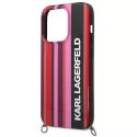 Karl Lagerfeld Eti na telefon Karl Lagerfeld KLHCP14XSTSTP do Apple iPhone 14 Pro Max 6,7" hardcase różowy/pink Color Stripes Strap